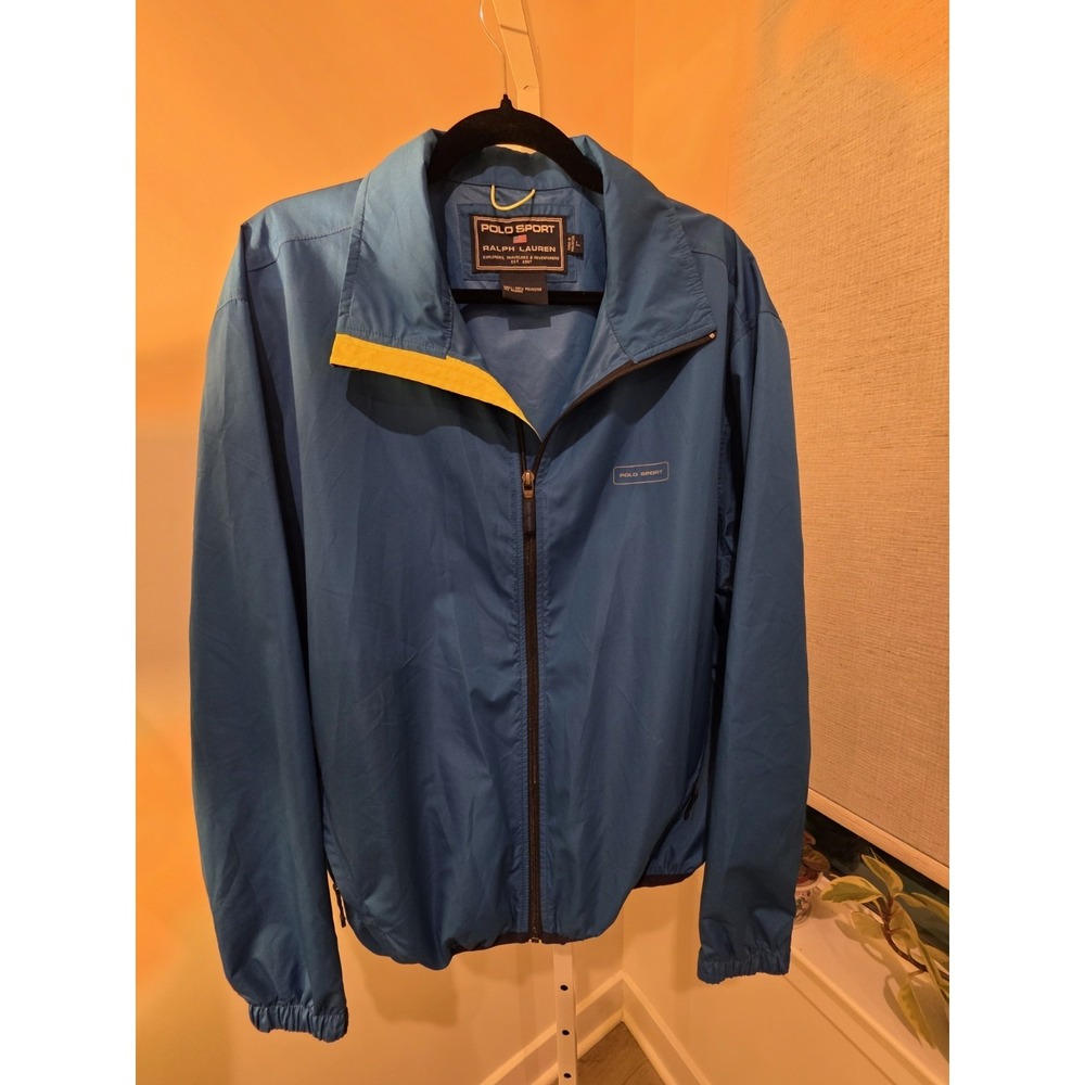 VTG Royal Blue Ralph‎ Lauren Polo Sport Windbreaker Jacket L Preppy Nautical